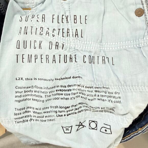 DU/ER L2X Performance Denim Mid Rise Straight Jeans Slim Fit Blue Size 28 x 30 - Picture 8 of 15